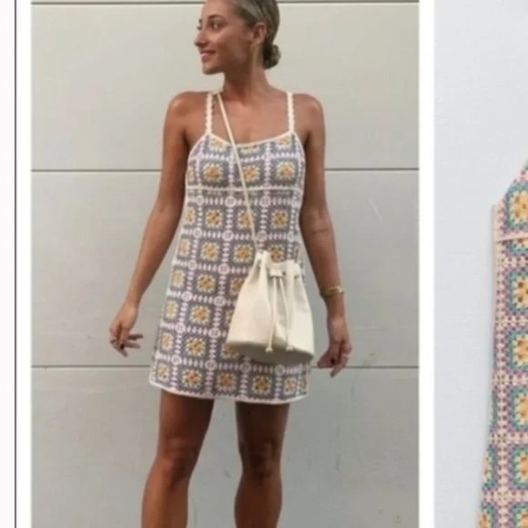 Zara Crochet Granny Square Dress (Seen on White Lotus) - Picture 3 of 3